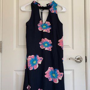Pink Lily Boutique Women's Navy Floral Halter Dress, size S NWT